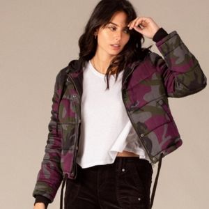 Purple camo hoodie crop jacket Marrakech